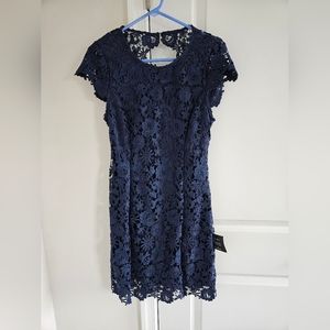 Navy Lulu's Eyelet Dress